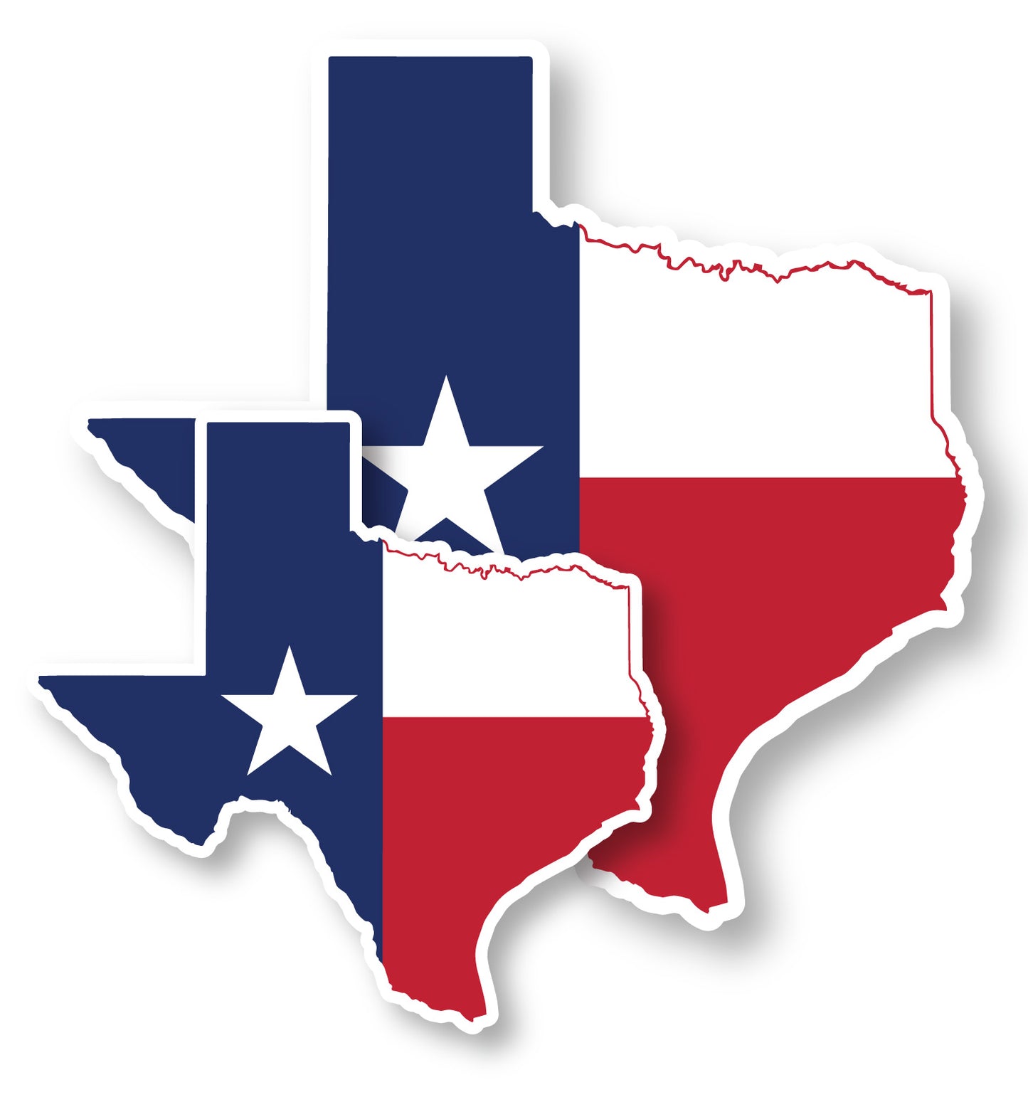 Texas State Shape Decal (2 Pack) (5" and 3")