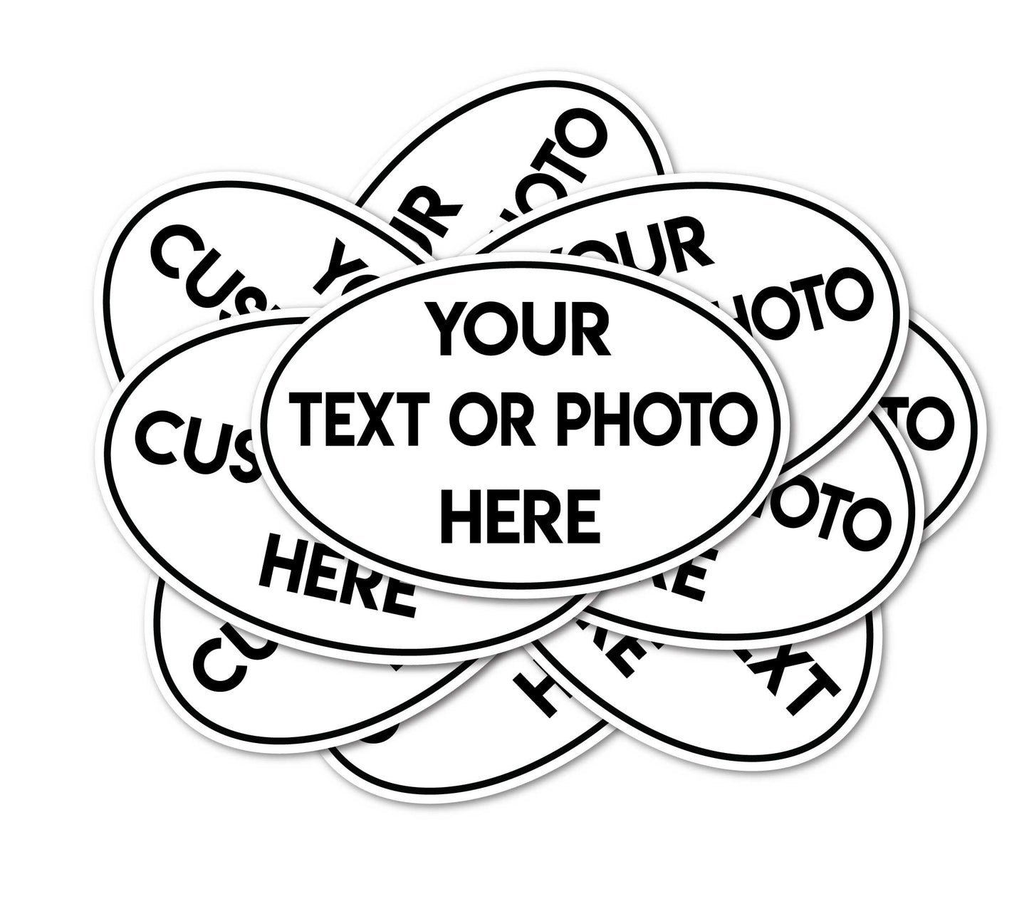 Custom Oval Bumper Sticker Decal 4"x6"