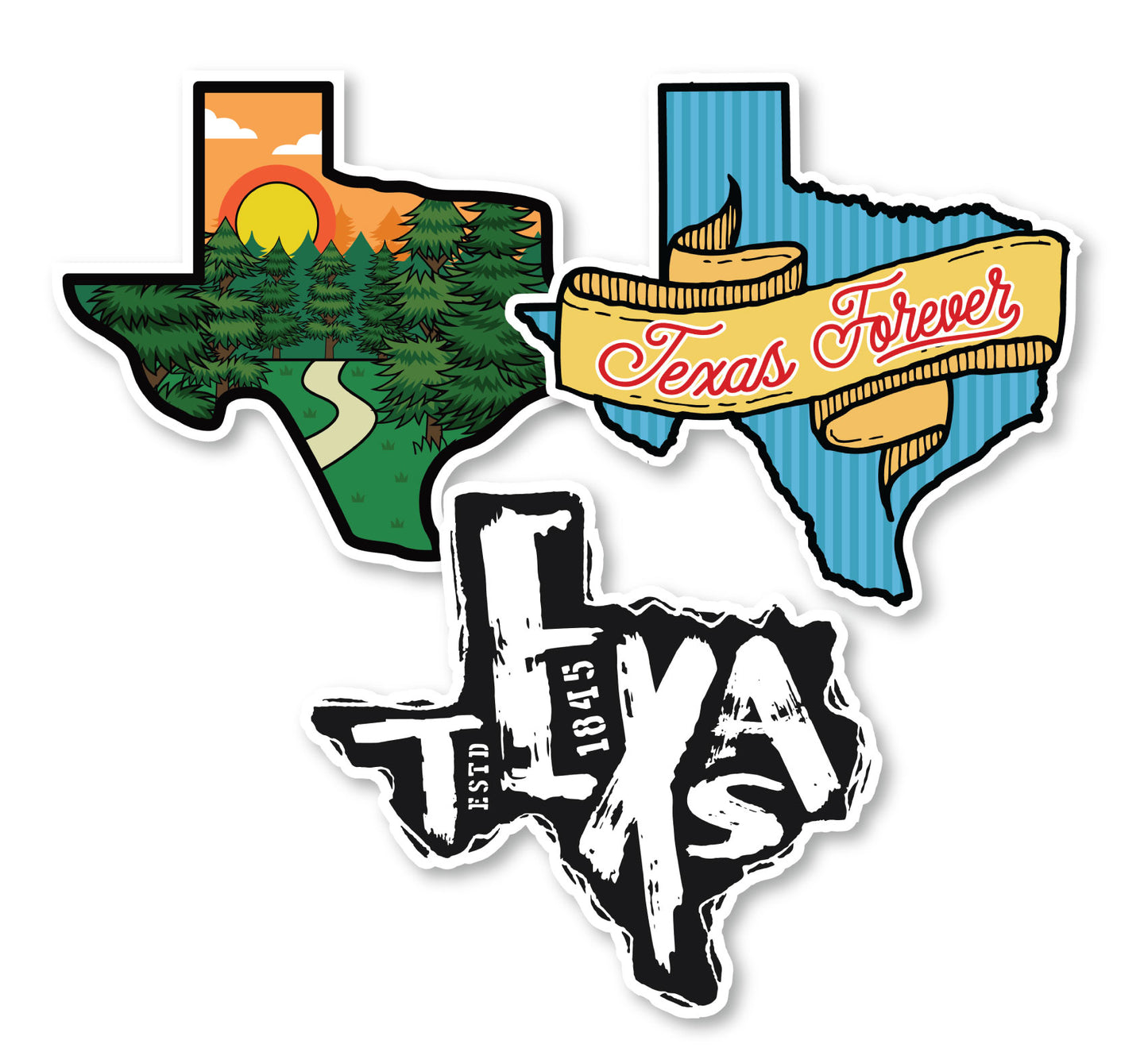 Texas Decal Bundle 5 (3 Pack)