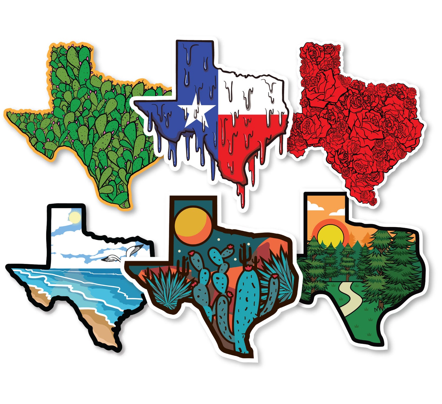 Texas Landscape Decal Big Bundle  (6 Pack)