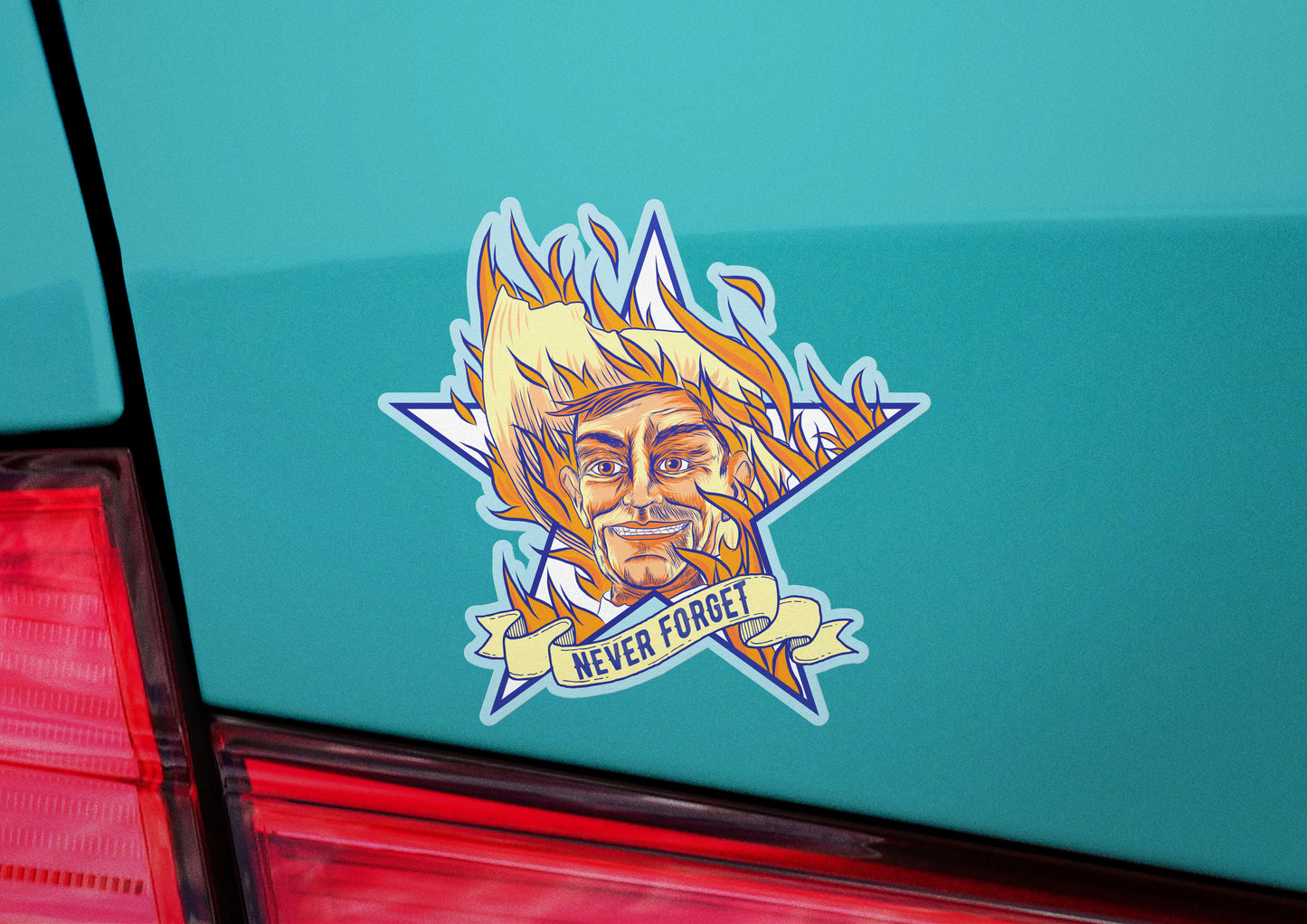 Big Tex on Fire State Fair of Texas Decal (2 Pack) (5" and 3")
