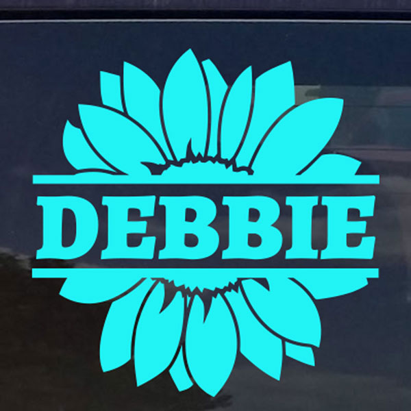 Custom Text Flower Circle Die Cut Decal Sticker