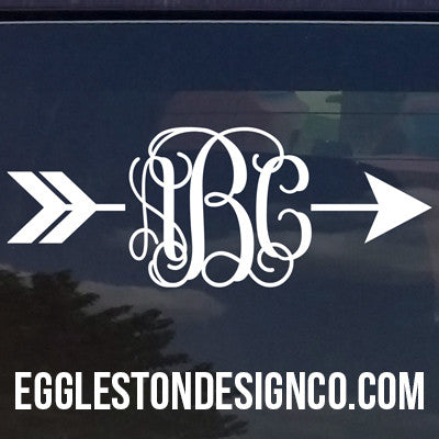 Custom Arrow Vine Monogram Decal for Yeti Cups, Laptops, Cars, etc.
