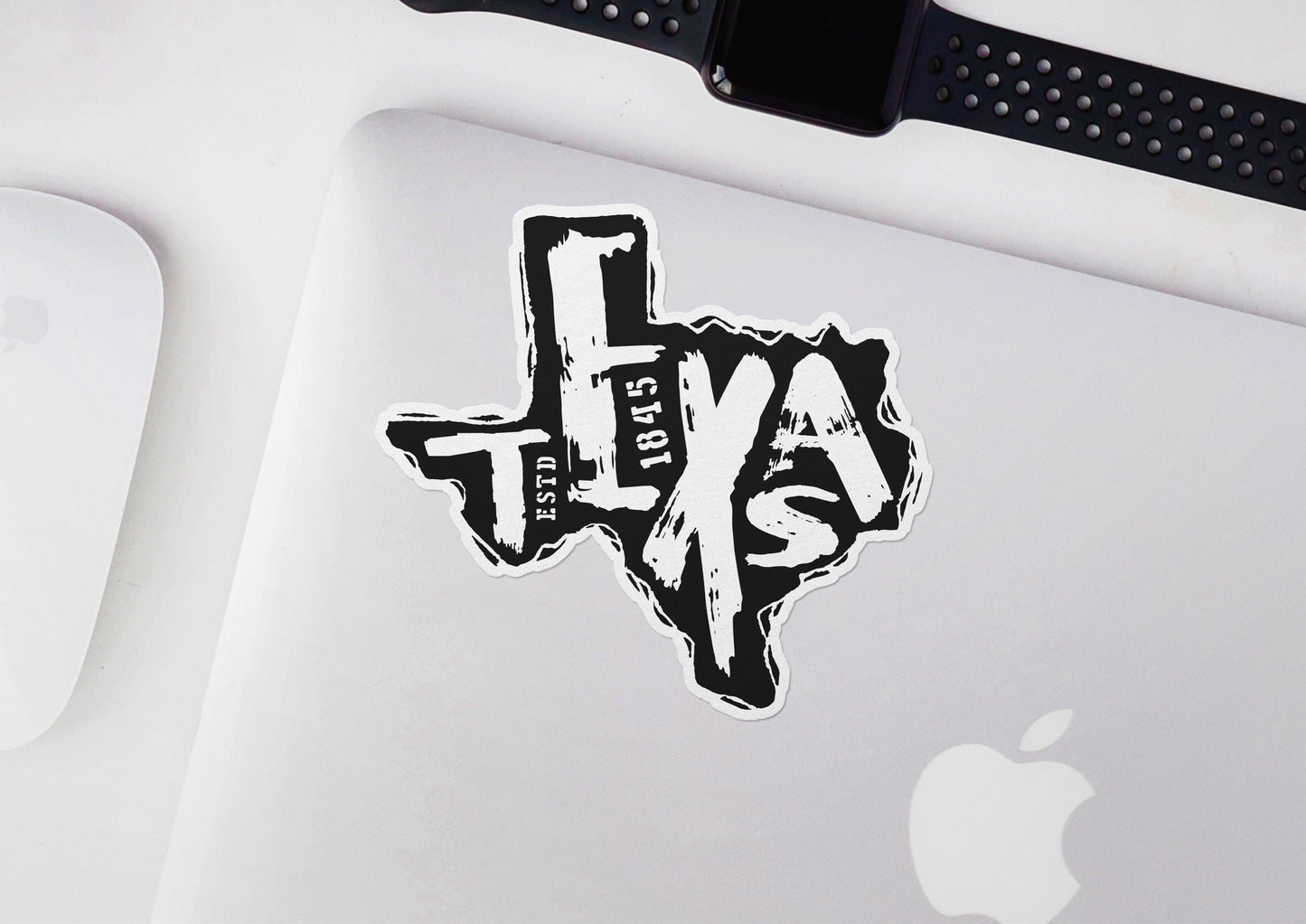 Texas Est. 1845 Decals (2 Pack) (5" and 3")