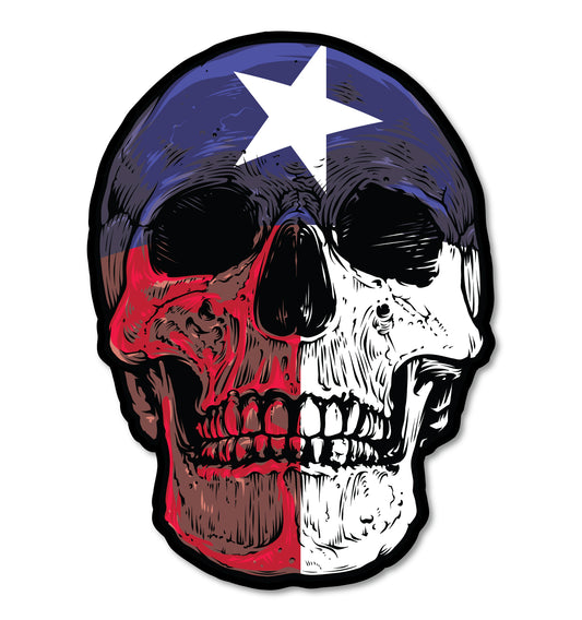 Texas Flag Skull Decal (Two Pack) (5" and 3")