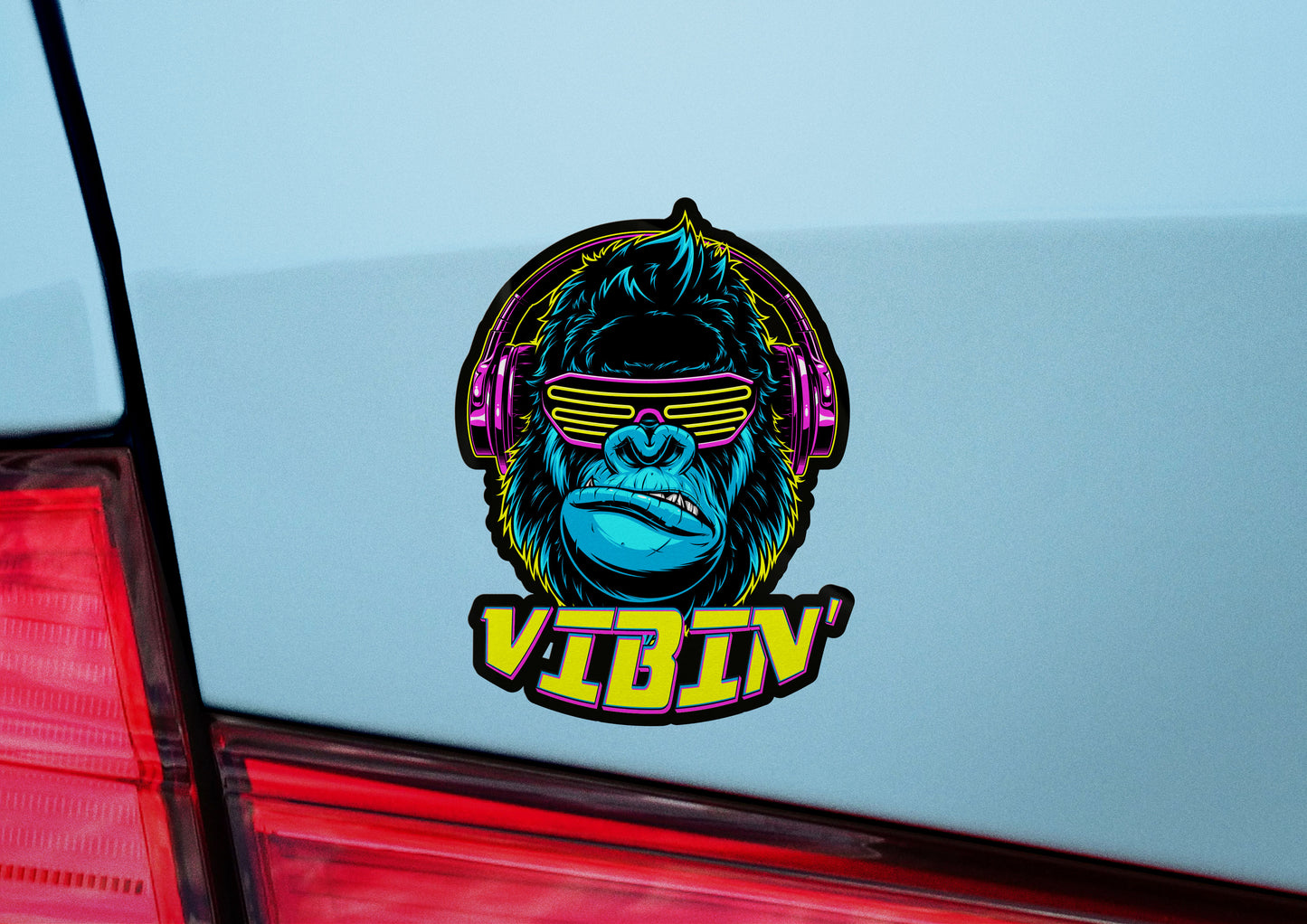 Vibin Gorilla Music Decals (2 Pack) (5" and 3")