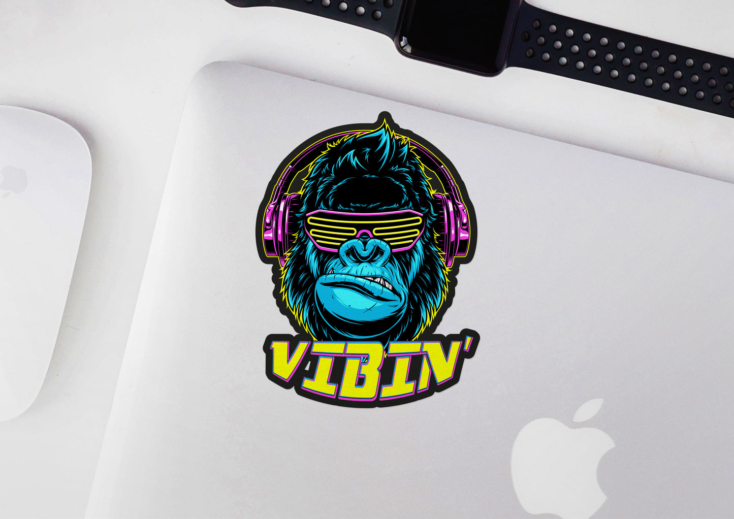 Vibin Gorilla Music Decals (2 Pack) (5" and 3")