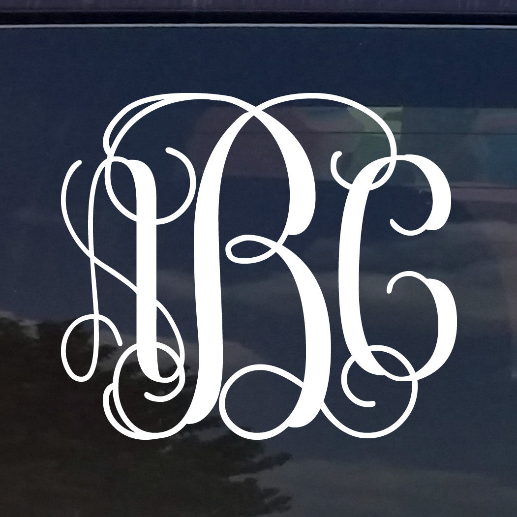 Custom Vine Monogram Die Cut Decal Sticker