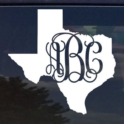 Custom Texas Vine Monogram Die Cut Decal Sticker