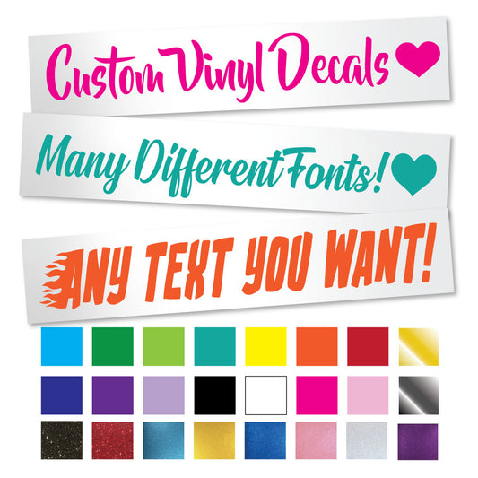 Custom Personalized Text Font Name Decal Sticker for Tumbler Cups, Laptop, Phones, and Vehicles (Glitter Colors Available)