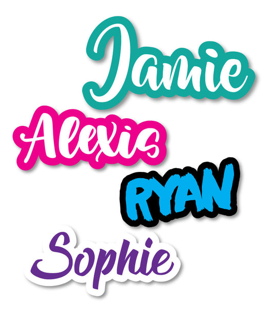 Custom Name Stickers for Water Bottles - Waterproof Vinyl Personalized Labels for Labeling Tumblers, Laptops, Cars, Helmets, Cups, and Daycare Items (6 Stickers)