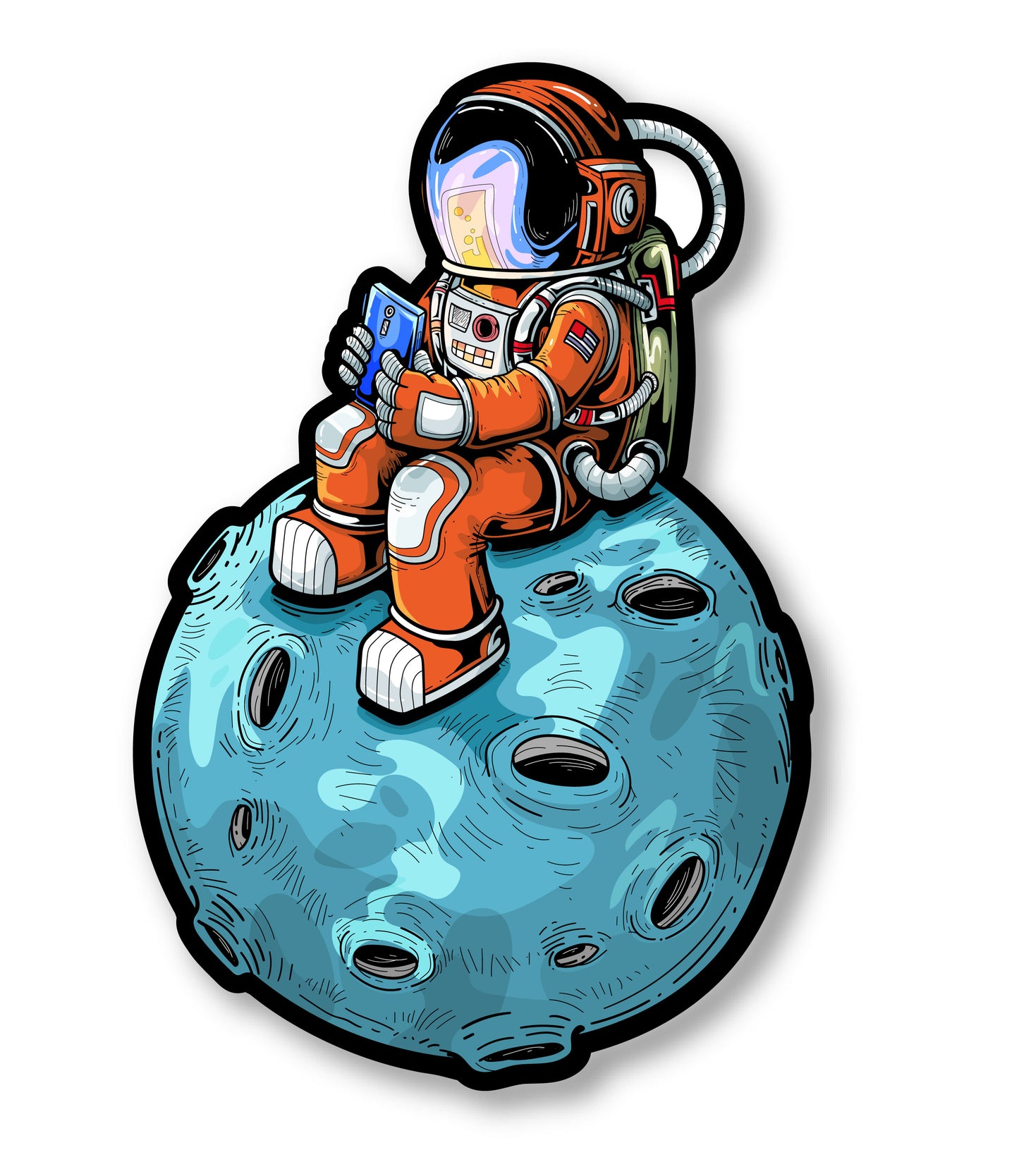 Astronaut Cell Phone Decal (2 Pack) (5" and 3")