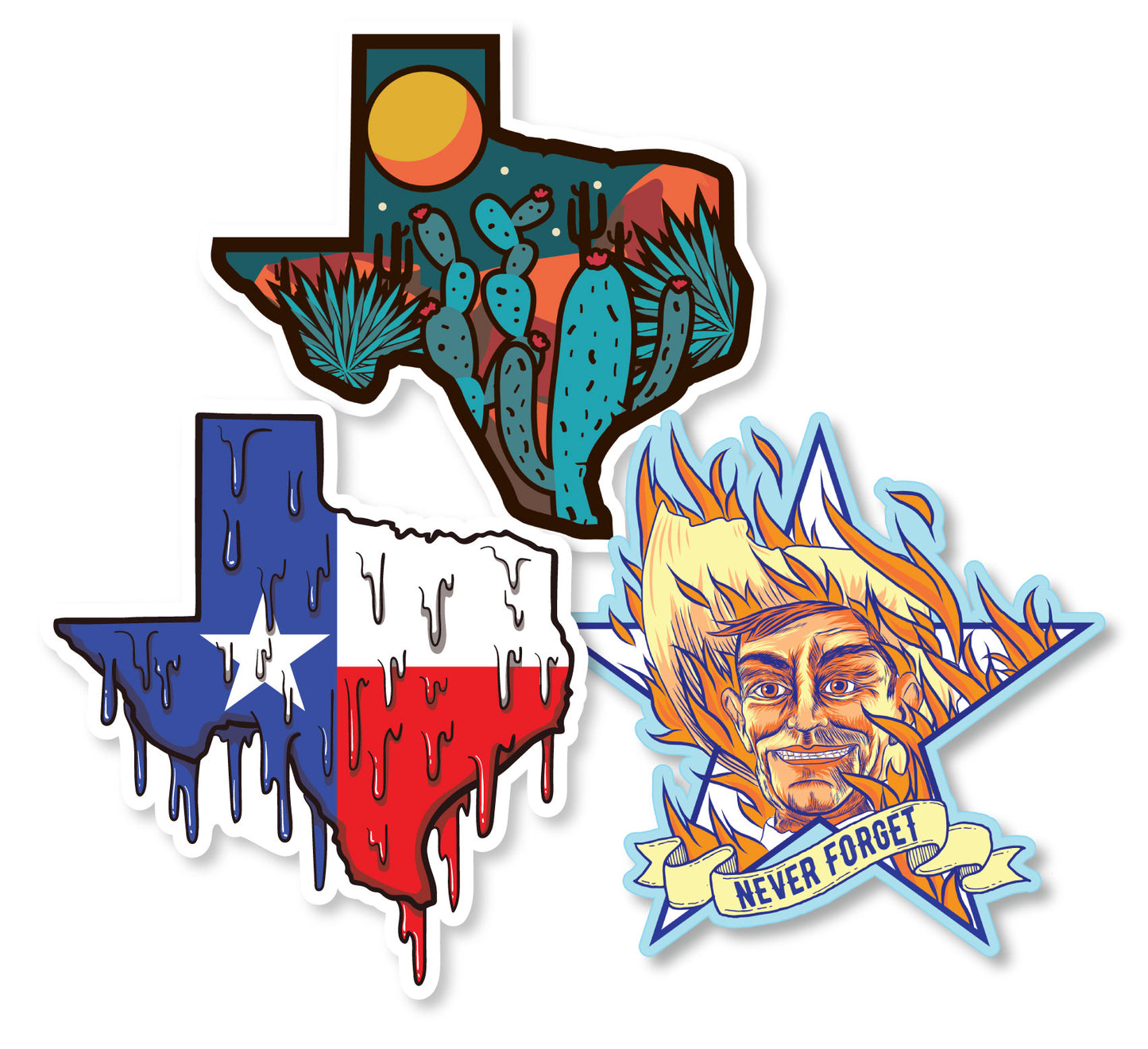 Texas Decal Bundle 7 (3 Pack)