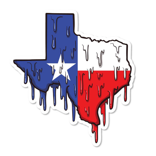 Texas Flag Dripping Hot Decal (2 Pack) (5" and 3")