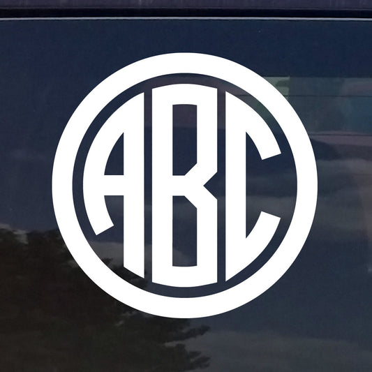 Custom Circle Monogram Die Cut Decal Sticker