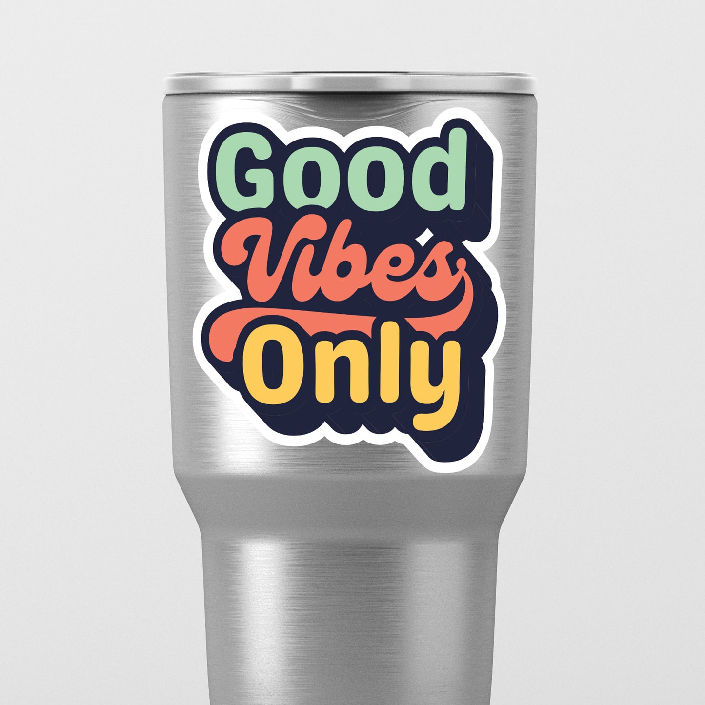 Vintage Style Good Vibes Only Decals (2 Pack) (5" and 3")