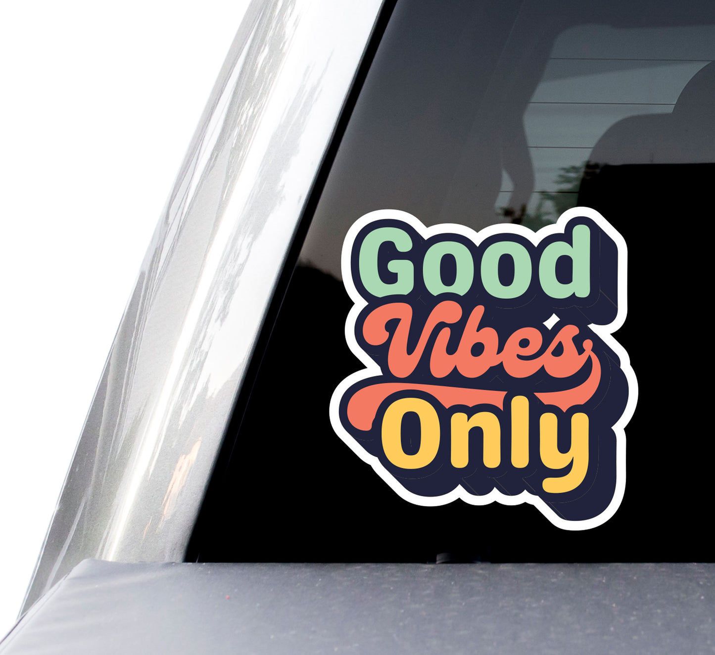 Vintage Style Good Vibes Only Decals (2 Pack) (5" and 3")