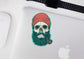 Hipster Beard Skull Decals (2 Pack) (5" and 3")