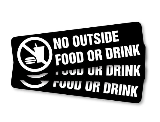 No Outside Food or Drink Store Business Restaurant Decal (Three Pack X3)