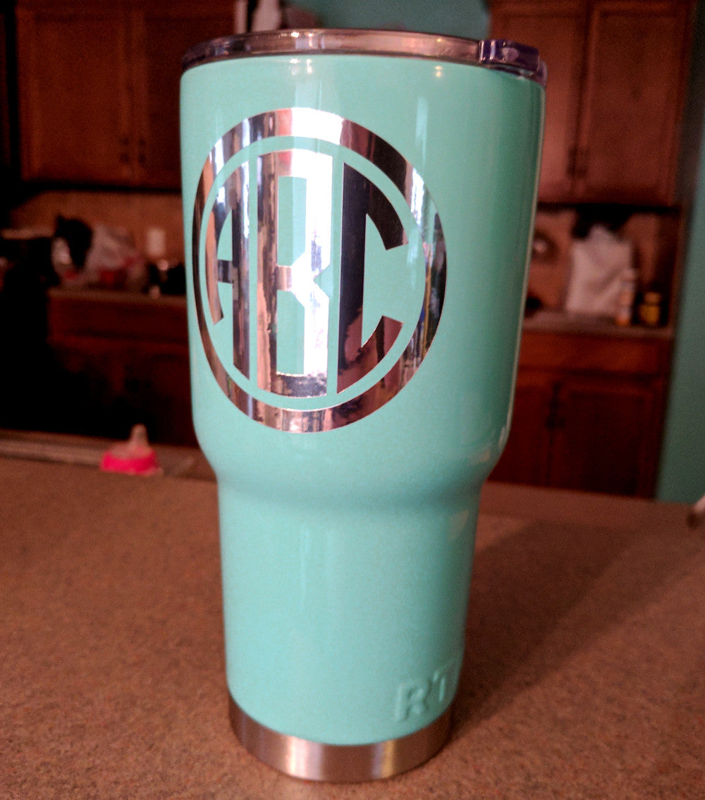 Monogram Vinyl Decal For Tumblers, Cups Sticker With (Quote) & Design