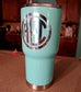 Custom Silver Chrome Circle Monogram Die Cut Decal Sticker