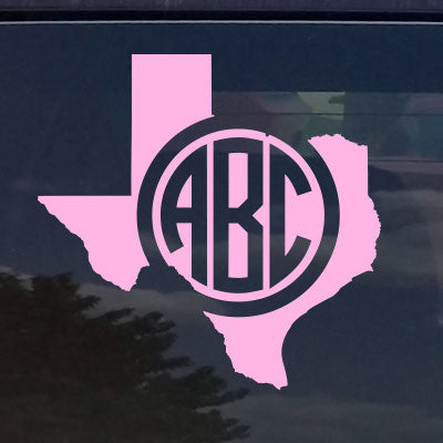 Custom Texas Circle Monogram Die Cut Decal Sticker