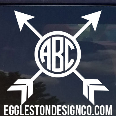 Custom Crossed Arrow Monogram Decal for Yeti Cups, Cars, Laptops, etc