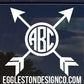Custom Crossed Arrow Monogram Decal for Yeti Cups, Cars, Laptops, etc