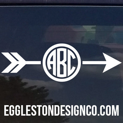 Custom Arrow Circle Monogram Decal for Yeti Cups, Laptops, Cars, etc.