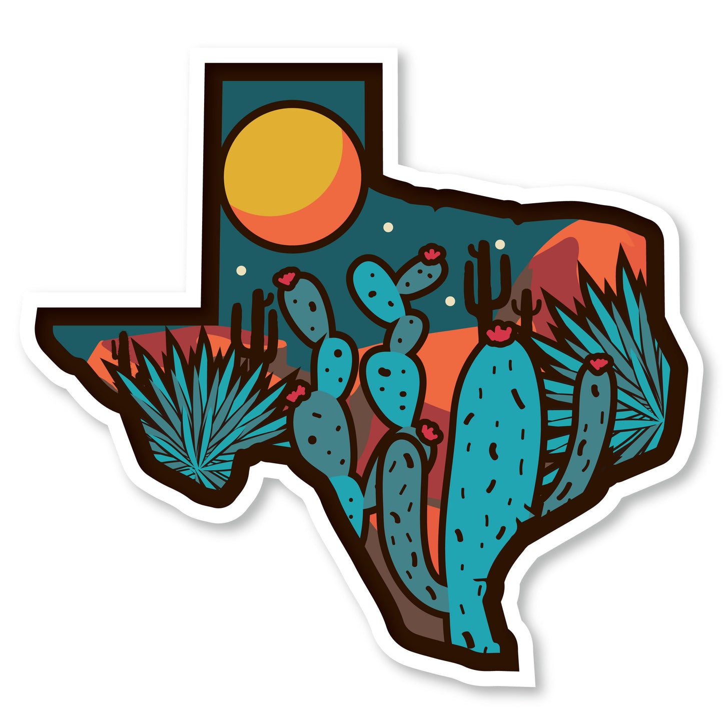 Texas Desert Decals (2 Pack) (5" and 3")