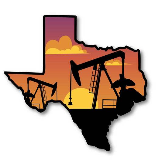 Texas Oil Field Landscape Decal (2 Pack) (5" and 3")