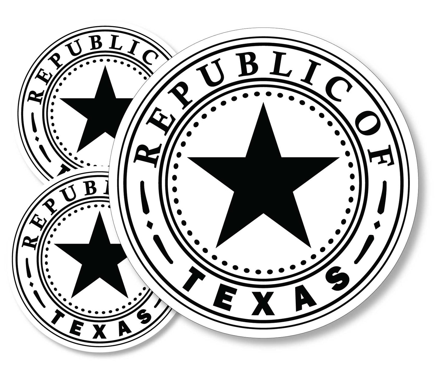 Republic of Texas Seal Decal (3 Pack) (5" and 3")