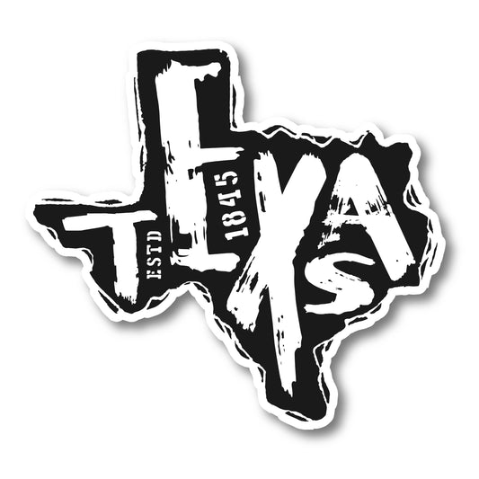 Texas Est. 1845 Decals (2 Pack) (5" and 3")