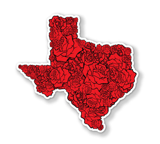 Texas Rose Texture Decals (2 Pack) (5" and 3")